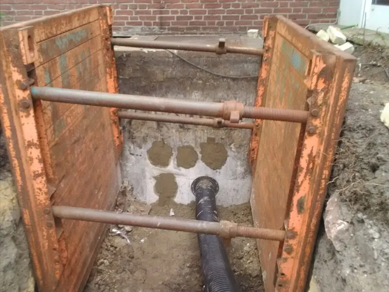 Schachtanschluss im Verbau